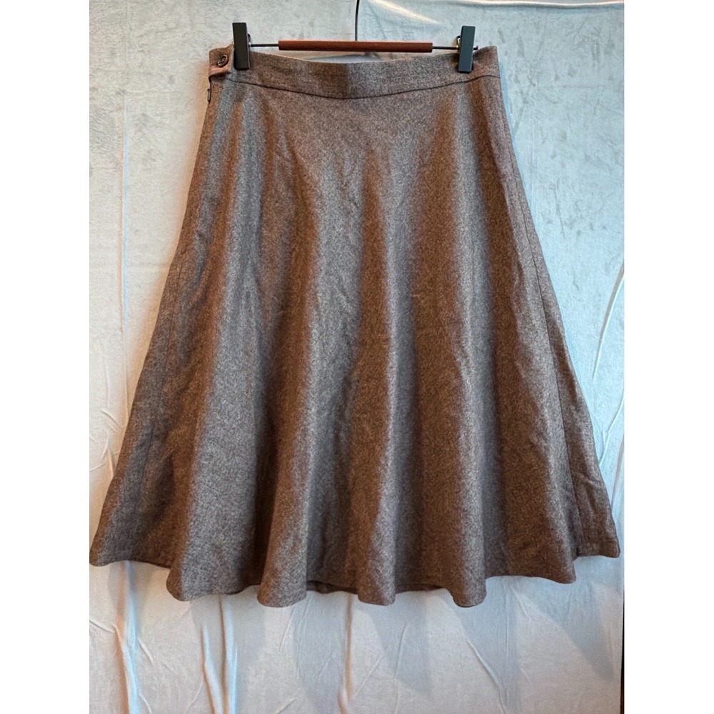 Brooks Brothers Herringbone Wool Skirt Womens 6 Brown Dark Academia Quiet Luxury